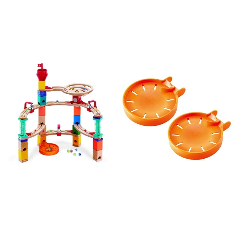 Hape E6019 Castle Escape Marble Run Game, Multi-Colour & E6030 Marble Catchers Toy, Multi-Colour