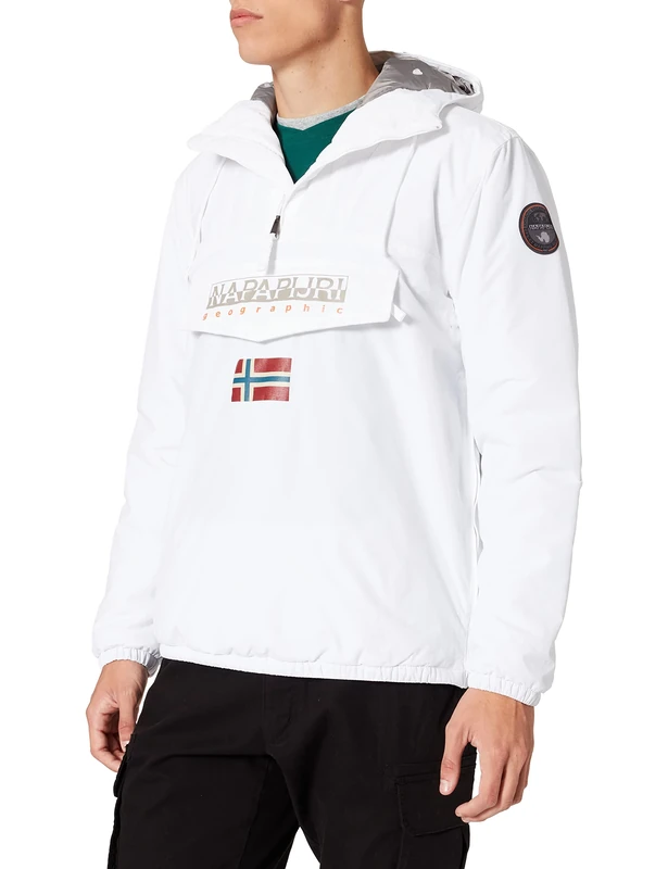 Napapijri Men's SHADE Winter Anorak, Bright White, M