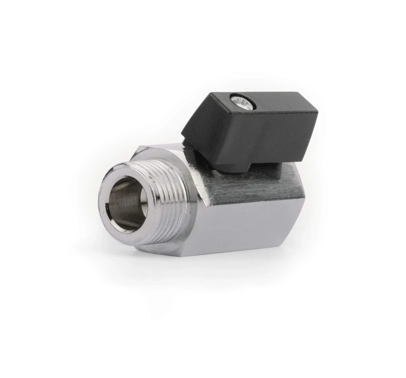 KMZ 12 TS Lüdecke Hexagonal Ball Valves Nickel-Plated Brass G 1/2 Inch Inner Thread x G 1/2 Inch External Thread