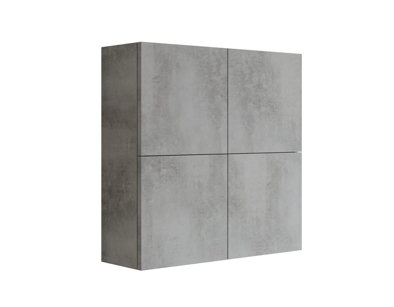 MaMa Store Atena Double Puttitutto Wall Unit with 4 Doors and Push and Pull Opening System, Laminated, Concrete Grey L. 71 x P. 22 x H. 71 cm, Comes Ready Assembled