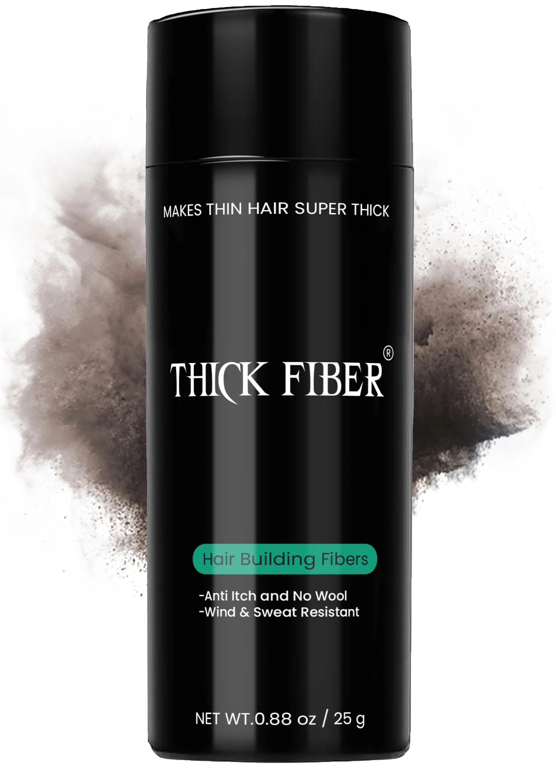 THICK FIBER Hair Fibres (Pack of 1 DARK BROWN) | Hair Powder for Thinning Hair 25g Bottle | Makes Thin Hair Look Thicker in Seconds | Hair Loss Concealer For Women & Men