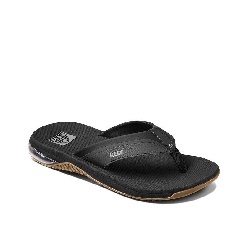 Reef Men's Anchor Flip-Flop, Black/Silver, 6 UK