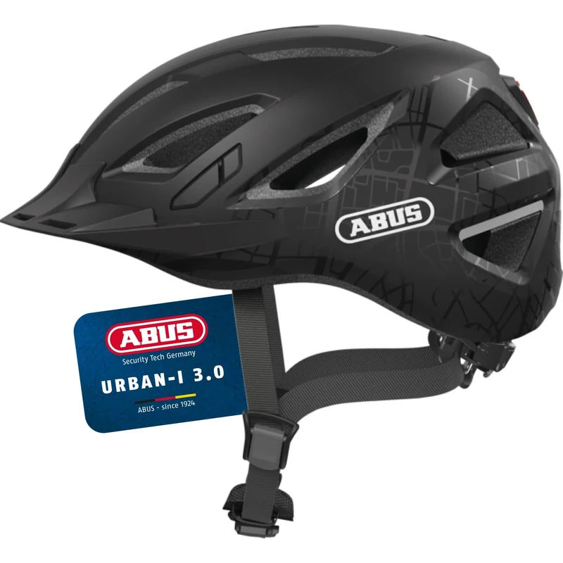 ABUS Urban-I 3.0 city helmet - bike helmet with rear light, peak and magnetic fastener - for men and women