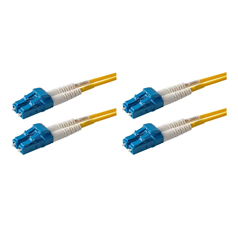 SpeedyFiberTX – 2-Pack 25 Meter LC to LC Fiber Patch Cable, Corning SMF-28 Singlemode 9/125um Ultra Optical Fiber(OS1/OS2 Compatible), Duplex, Yellow Riser OFNR Cable Jacket (25 Meter - 2 Pack)