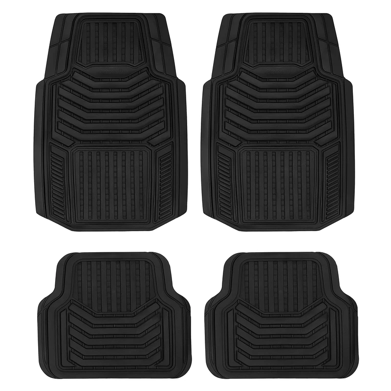 KnK Diamond Car Mat Luxury Floor Mat for SUV Car Van Truck Heavy-Duty Automotive Floor Mat All-Weather Deep Dish Interior Accessory Carpet Protector for Men Women 4-Piece Set Black