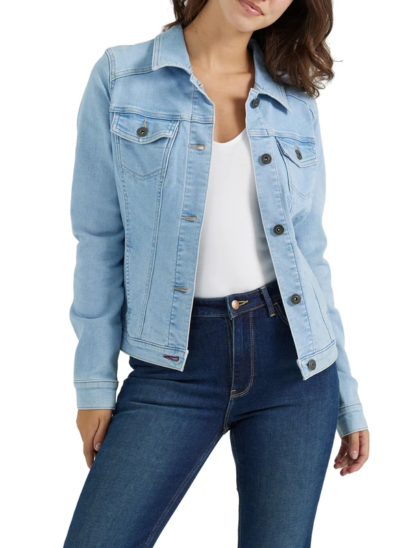 Wrangler Authentics Women's Stretch Denim Jacket, Light Wash, S