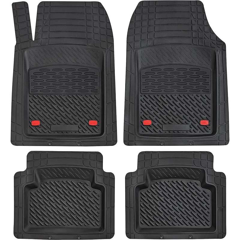 KnK Sapphire 3D SUV Car Heavy-Duty Deep-Dish Automotive Floor Mat with footrest Cover European-Made All-Weather Van Truck Accessory Carpet for Men Women 5-Piece Set (Black)