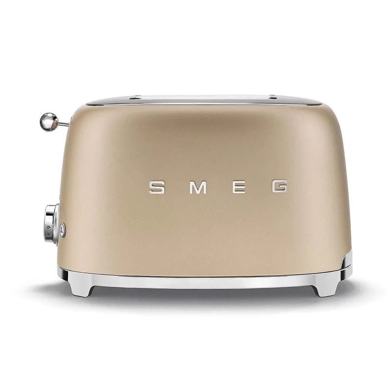 Toaster for Two Slices of Bread and with a Power of 950 W from Smeg TSF01CHMEU - Champagne matt