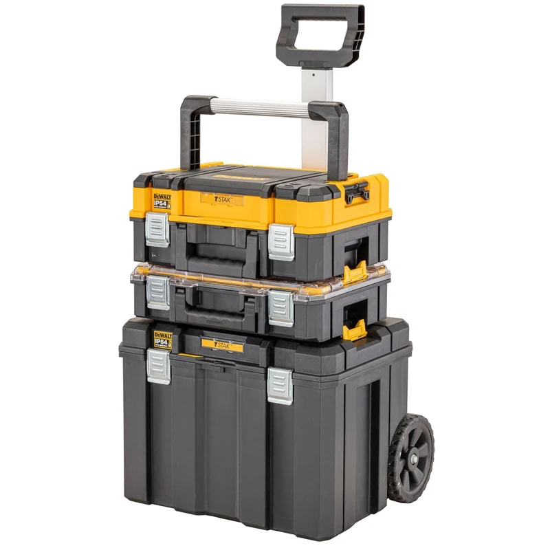 TSTAK™ 2.0 Mobile Box Bundle, includes a shallow box with organiser top, organiser and mobile storage unit