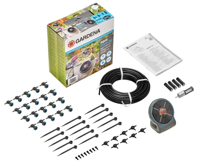 Gardena AquaBloom 13300-20 Automatic Solar Irrigation Solution - Drip Watering - Maximum Capacity of 20 Plants - Programmable - Image 1