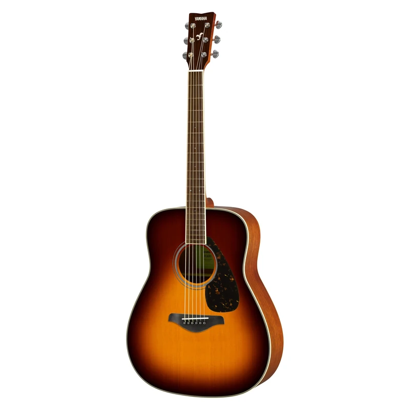 YAMAHA FG820 Acoustic Guitar – Full-Size Dreadnought Body, Scale 24.96″, Solid Spruce Top, Mahogany Back and Sides, Rosewood Fingerboard, Steel Strings – Brown Sunburst