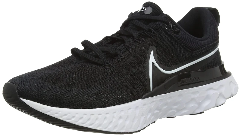 NIKE Women's W Nike React Infinity Run Fk 2 Running Shoe, Black White Iron Grey, 6.5 UK