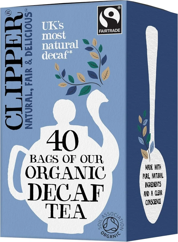 Clipper Organic Everyday Decaf Tea Bags | Natural, Unbleached, Plant-Based Biodegradable & Non GM Black Tea Bags | Eco Conscious, Organically Grown & Fair Trade Tea (40 Teabags)