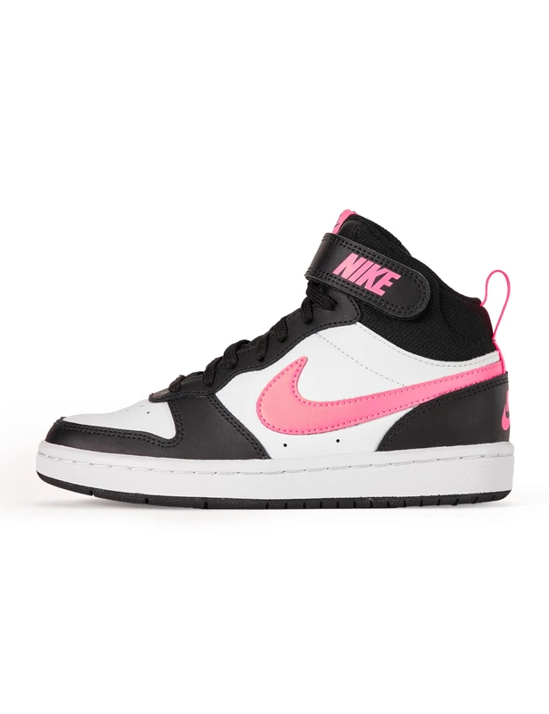 Nike Kids Court Borough Mid 2 (Gs) Shoes, Black/Sunset Pulse/White, 6
