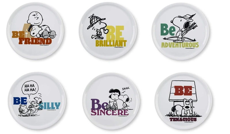 Excelsa 65147 Peanuts Set of 6 Pizza Plates, Porcelain - Image 1
