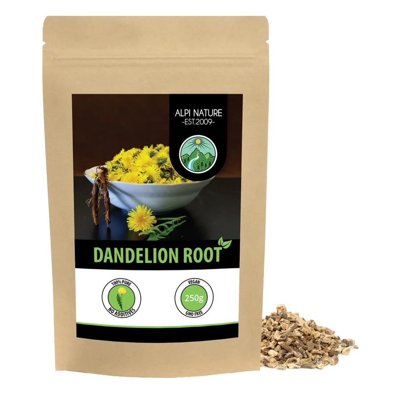 Alpi Nature Dandelion Root Tea 250g 8.8 oz, Dried and Cut Dandelion Root Pieces, Loose Tea