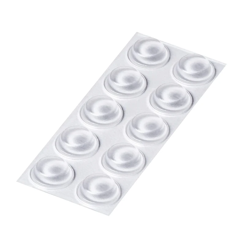 Happy Bananas Self Adhesive Clear Flat Topped Bumper Pads Rubber Feet for Chopping Boards, Worktop Savers, Glass, Crafts - 12.7mm x 3.5mm (10)