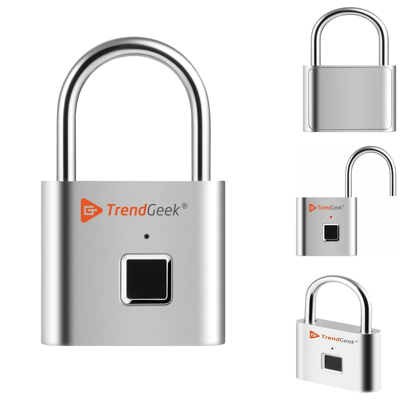 TrendGeek Fingerprint Padlock for Gym Locker, Backpack, School, Door, Wardrobe, Suitcase - USB Rechargeable Secure Keyless Smart Mini Lock - TG-131 - Protect Your Things that You Value - Image 1