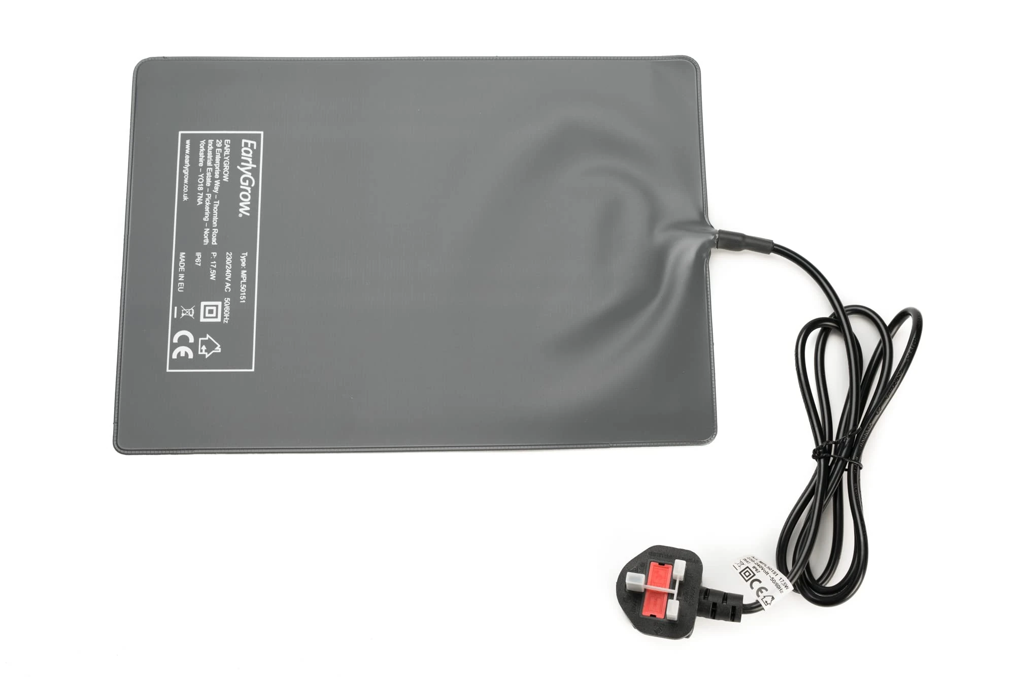 EarlyGrow MPL50151 Medium PVC Heated Propagator Mat Water Resistant for Indoor Hydroponic Seed Germination and Plant Growth - 17.5w - 35x25cm