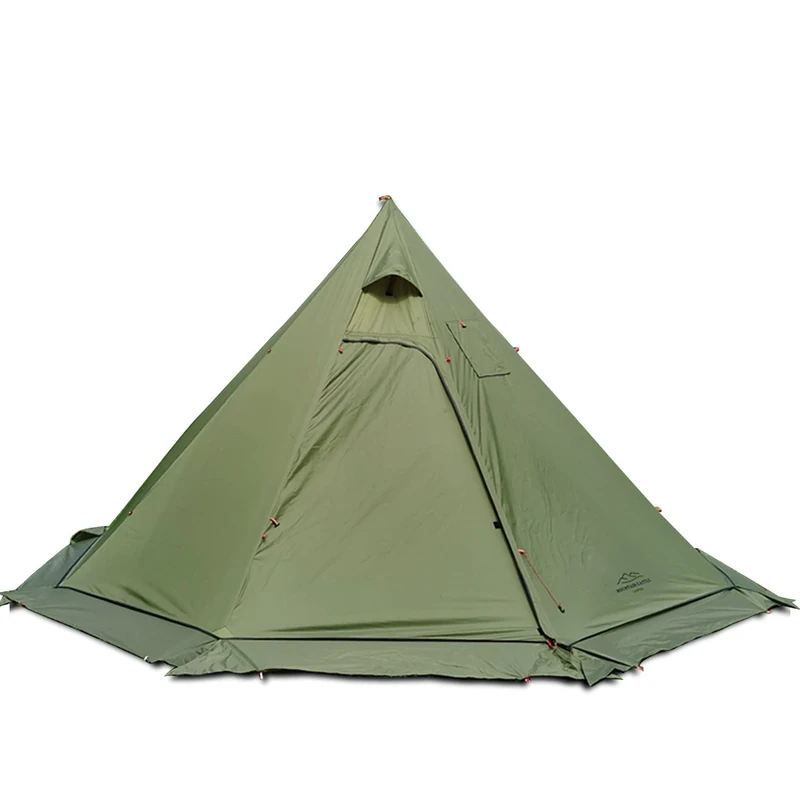 2~4 Persons Lightweight Tipi Hot Tents, Work Tent with Wood Stove Jack, Hunting Teepee, for Family Team Backpacking Camping Hiking (Olive)