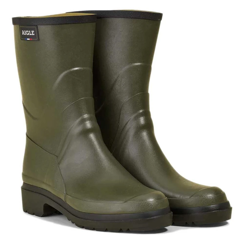 Aigle Bison Rain Boots Men, Khaki Green, 13 UK