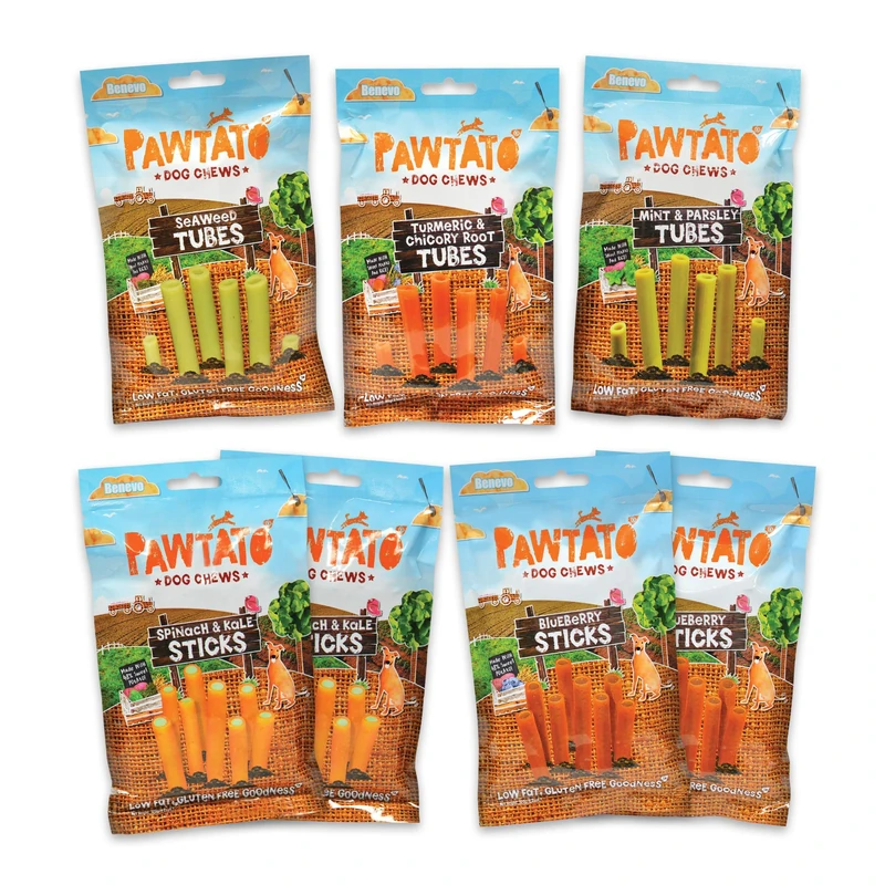 Pawtato Low Fat Natural Dog Chews - 44 Sweet Potato Vegan Treats