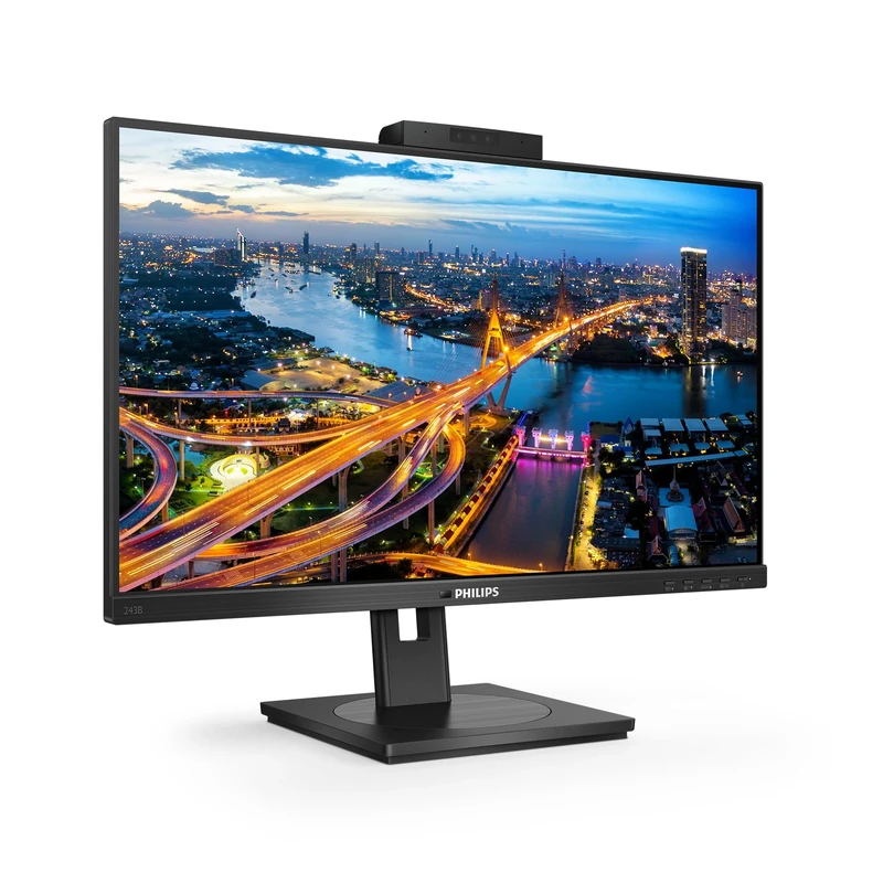 Philips Monitors 243B1JH - 24 inch FHD Monitor, 75Hz, 4ms, IPS, USB-C Docking, WebCam, Height Adjust, Speakers (1920 x 1080, 250 cd/m², HDMI / DP / USB-C)