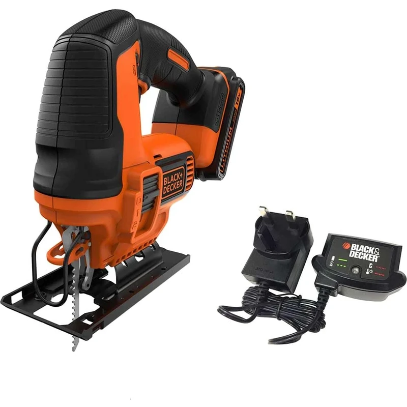 BLACK+DECKER 18V Jigsaw with 1.5Ah Battery, 400mA Charger and 3 Blades in a Carton, BDCJS18C13-GB