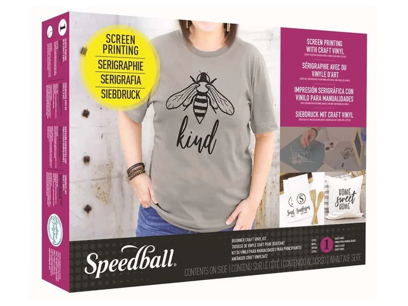 Speedball Screen Printing Beginner Starter Craft Vinyl Kit, Home Art, School, DIY Screen Print Making Supplies, Arts, Vinyl Stencils Stamp Making, T Shirt Fabric Craft, Fashion, Home Decor Arts Craft - Image 1
