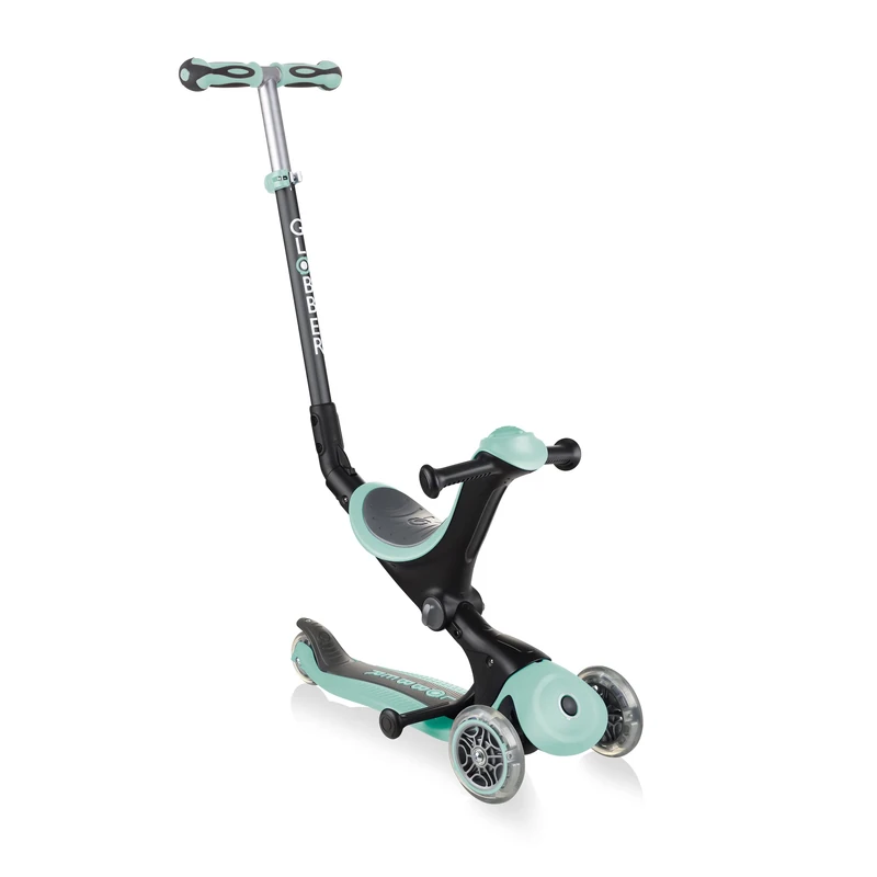 Globber - GO•UP Deluxe - 3 Wheel Scooter with Seat, for Children from 15 Months to 6 Years, Pastel Green