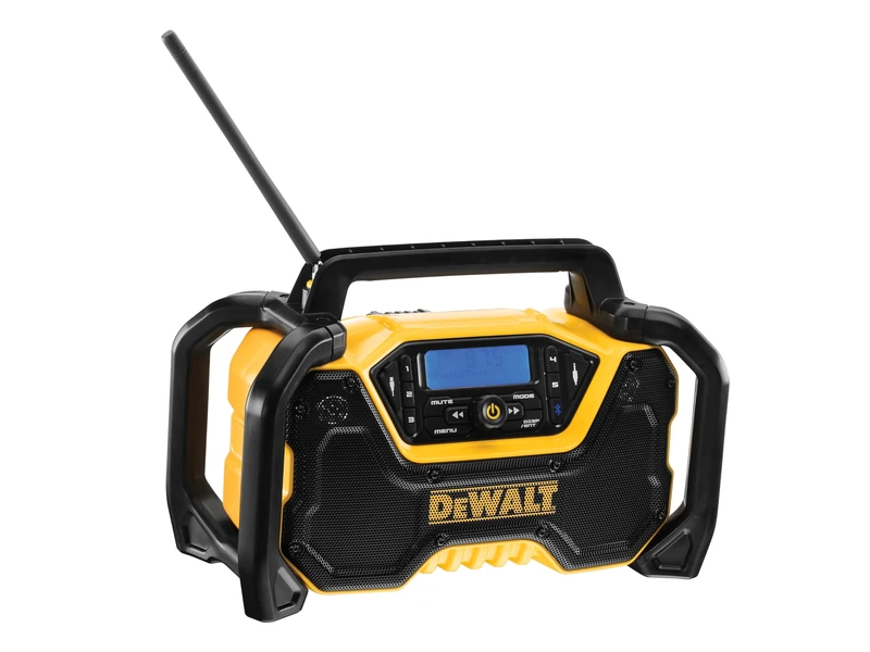 Dewalt DCR029 Compact Bluetooth® Radio 240V & Li-ion Bare Unit, the 30W speakers and customisable equalizer provide excellent sound quality.
