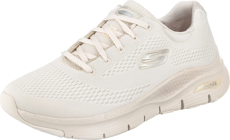 Skechers Women's Arch Fit Big Appeal Sneaker,Off White Mesh/Trim,6.5 UK