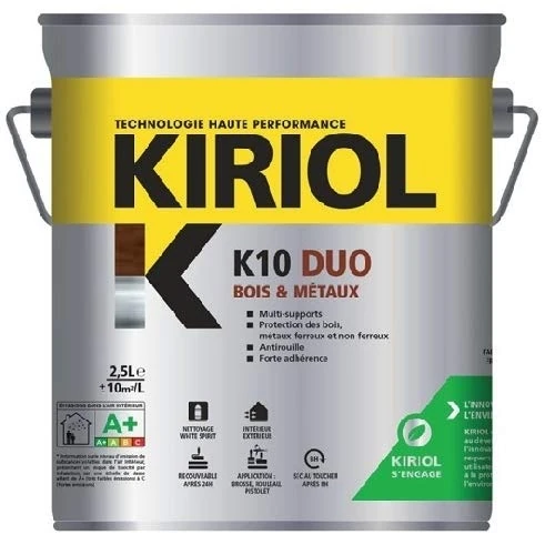 K10 DUO WHITE SATIN 0.75L - Primer/finish based on alkyd resins - KIRIOL - Image 1