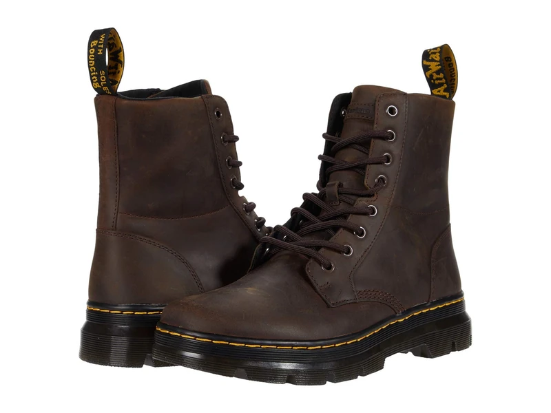 Dr. Martens Combs Leather Boots - Dark Brown Crazy Horse 9.5 UK