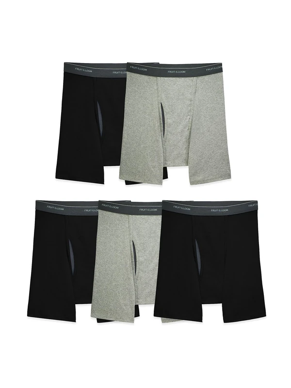 Fruit of the Loom Mens Coolzone Boxer Brief 5 Pack, XL, Assorted