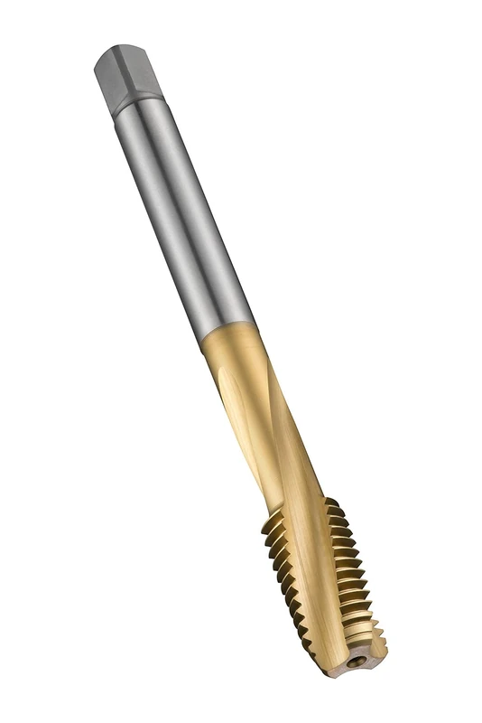 Dormer E263M22 Series E263 HSS-E-PM 15 Degrees Spiral Flute Machine Tap Metric with Tin Coating, DIN376 Standard, M22 x 2.50 mm Thread, 140 mm Length