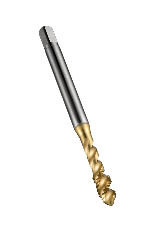Dormer E002TINM10 Series E002TIN HSS-E-PM Spiral Flute Machine Tap BSP(G) with Tin Coated, ISO Standard, M10 x 1.50 mm Thread, 80 mm Length