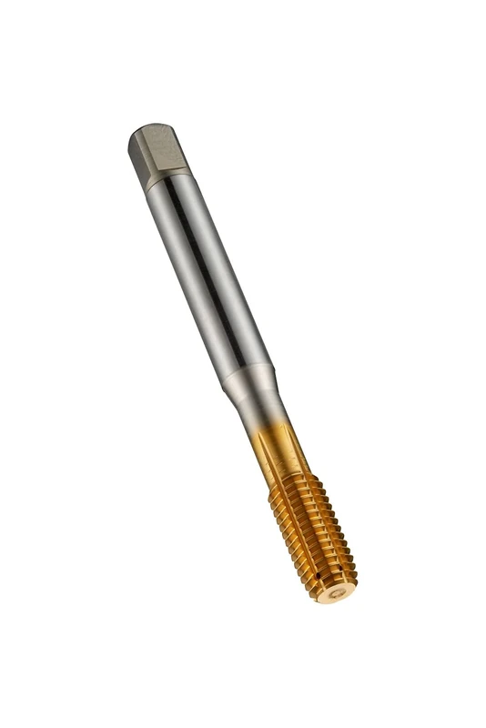 Dormer E289M5 Series E289 HSS-E Flute less Machine Tap with Lubrication Grooves and Coolant Feed, Metric with Tin Coating, DIN Standard, M5 x 0.80 mm Thread, 70 mm Length
