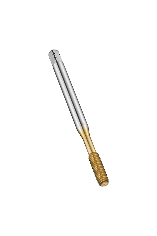 Dormer E293M5 Series E293 HSS-E Flute less Machine Tap Metric with Tin Coating, DIN Standard, Form E, M5 x 0.80 mm Thread, 70 mm Length