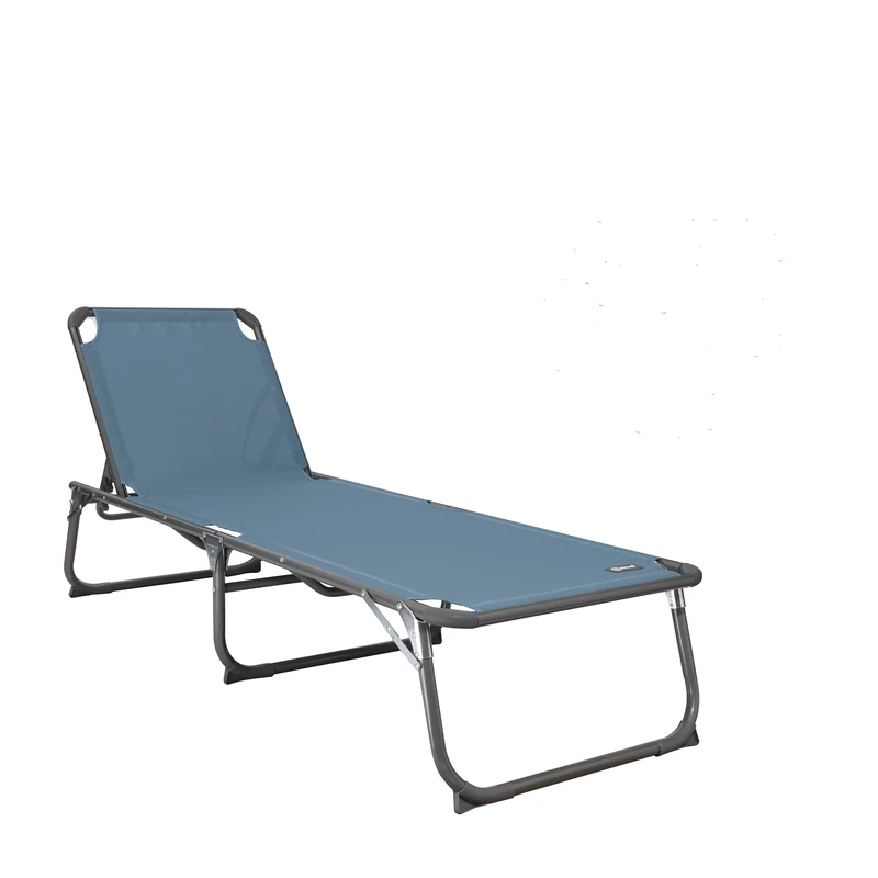 Homecall XXL Aluminium Sun Lounger, Textilene Fabric, 200 x 70 cm, Max Load 150 kg - Blue - Image 1