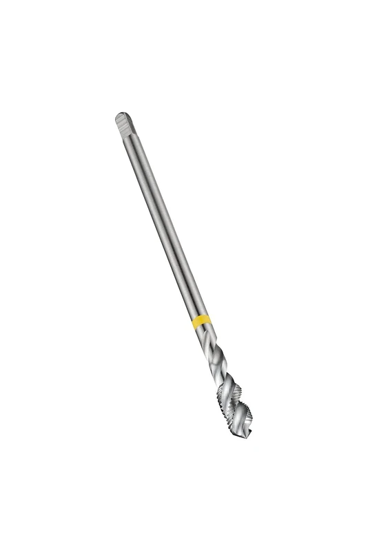 Dormer E300M10X1.25 Series E300 HSS-E-PM Spiral Flute Yellow Shark Line Machine Tap Metric Fine with Chrome Nitride Coating, DIN Standard, MF10 x 1.25 mm Thread, 100 mm Length