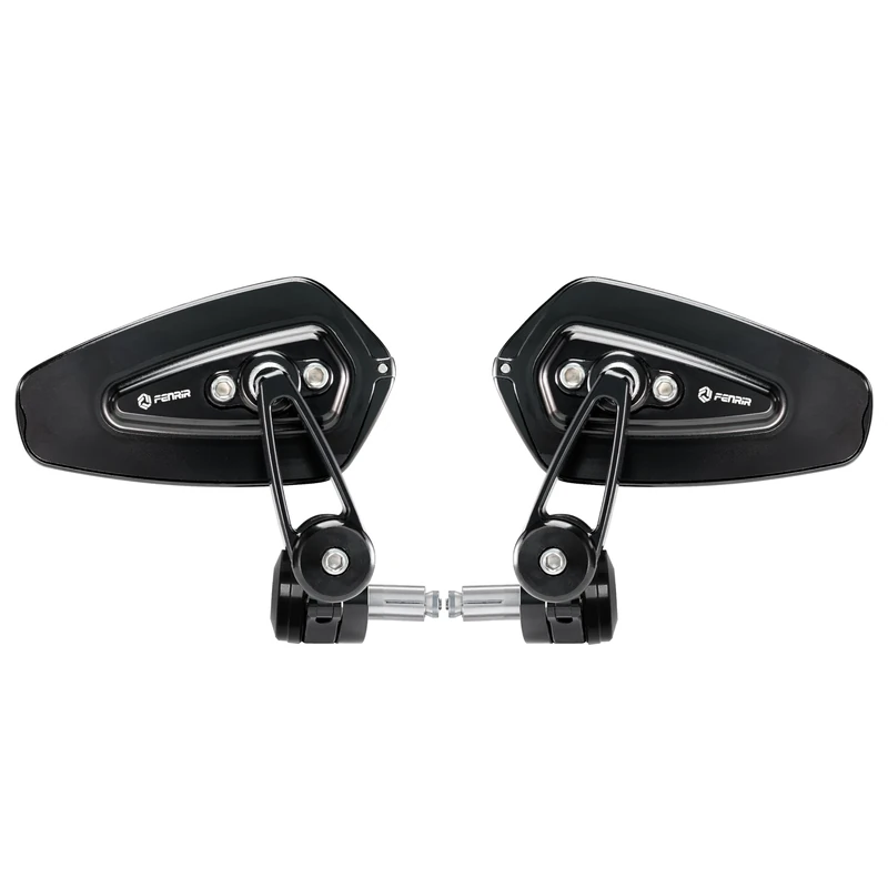 FENRIR (No EMARK Version) CNC Forged Aluminum Alloy Motorbike Motorcycle Bar End Mirrors Handlebar Mirror Folding function Anti-glare Vibration-reducing design Curved lenses For Sport Street Scooter