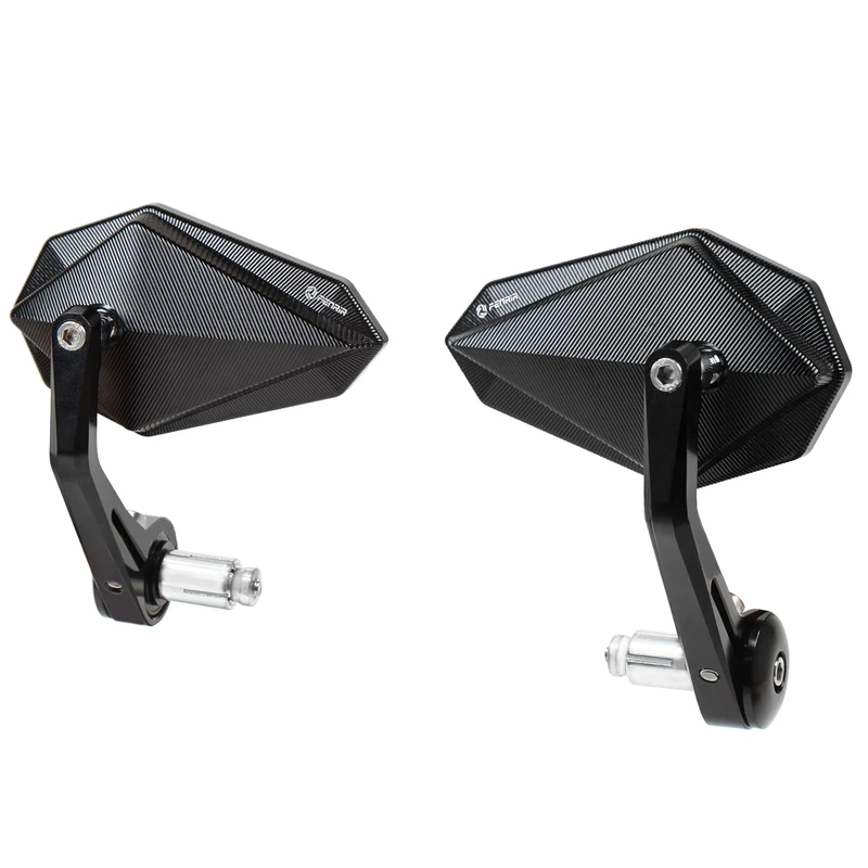 FENRIR CNC Aluminum Alloy Cafe Racer Black Motorcycle Bar End Mirrors Side 22MM 7/8" Inch Handlebar Mirror Universal Rear View For M8/M6 Standard Super Sport Naked Street Bike Cruiser Scooter Minimoto