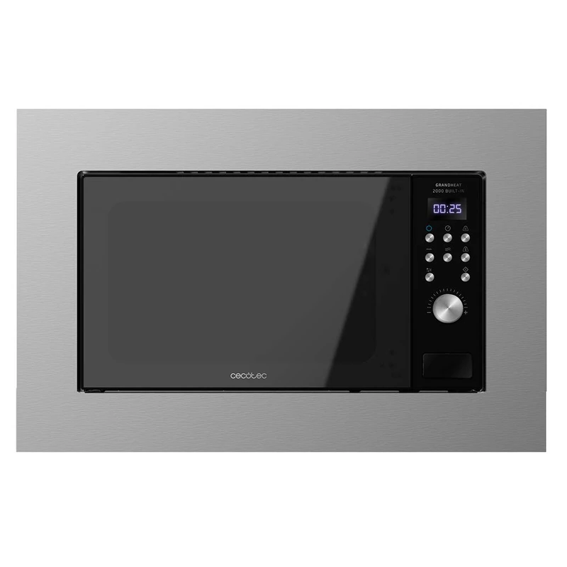 Cecotec Digital GrandHeat 2050 built-in microwave black steel. 800 W, 20 litres, grill, 7 functions, ceramic interior coating, black steel recessed. (700 W, Black steel)