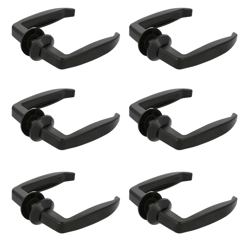Amig - Set of 6 Aluminium Window Handle Model 45 | Ergonomic Design | 105 x 40 mm | for Interior and Exterior Doors | Resistant to Rust and Corrosion | Black Colour | 35/45 mm Door Width | Aluminium