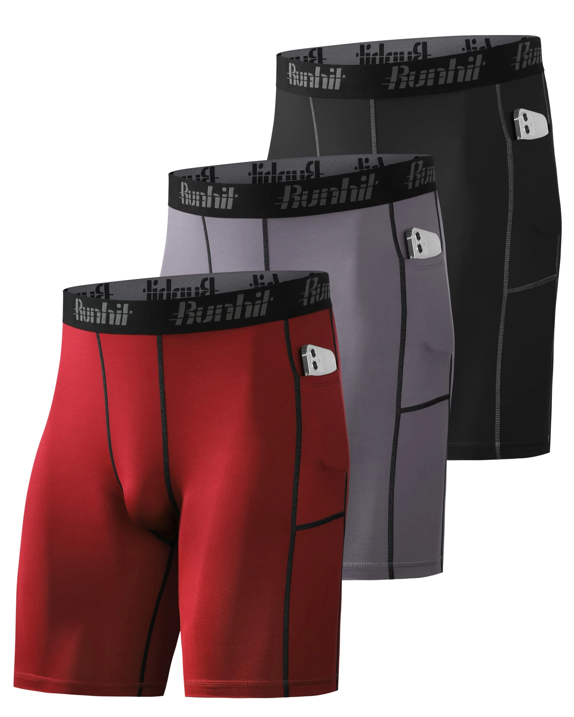 Runhit Compression Shorts for Men,Mens Underwear Spandex Shorts Workout Running Medium