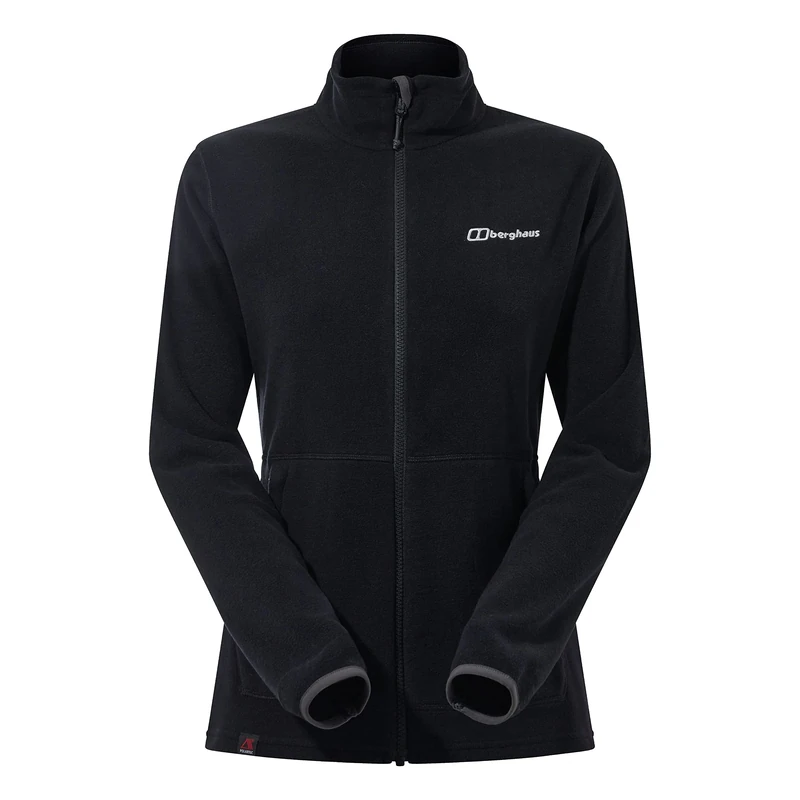 Berghaus Women's Prism 2.0 Micro Interactive Full Zip Fleece Jacket | Added Warmth | Flattering Style | Durable, Black/Black