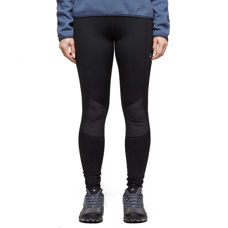 Berghaus Women's Lelyur Leggings Trekking Tights | Super Stretch Leggings | Waterproof | Durable Full Length Leggings, Black/Black, 20