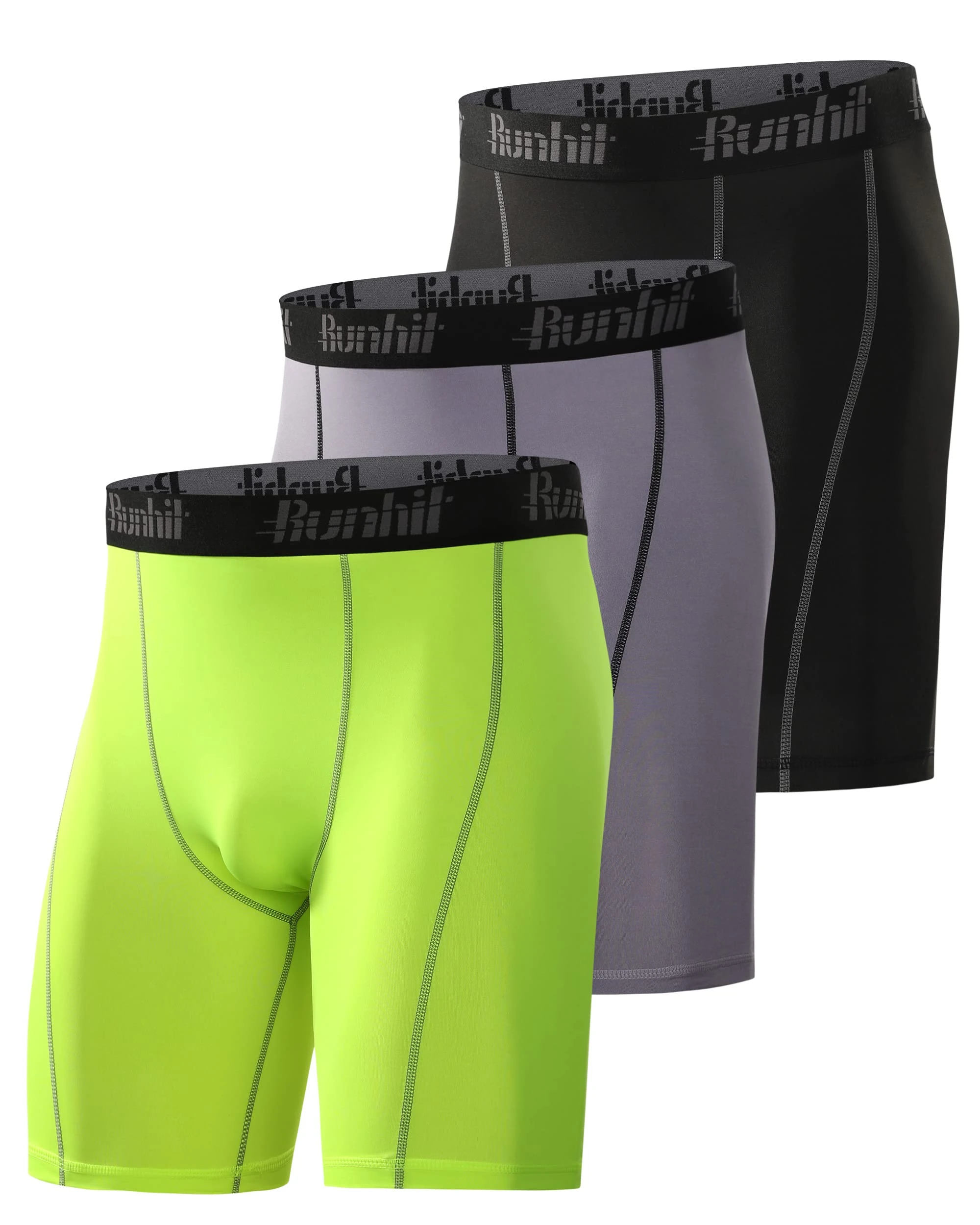 Runhit Compression Shorts for Men,Mens Underwear Spandex Shorts Workout Running - - Medium