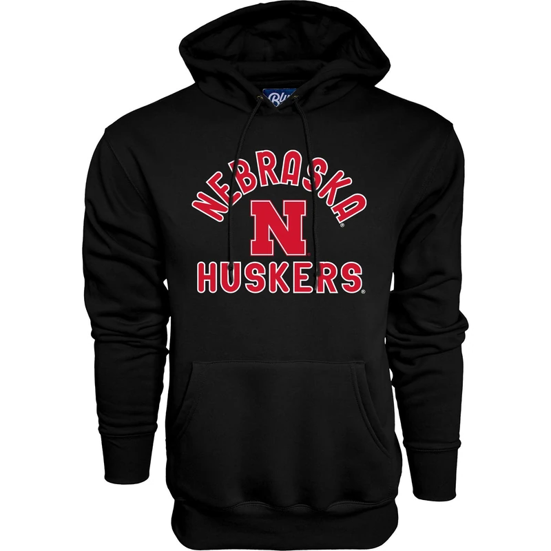 Blue 84 NCAA Nebraska Cornhuskers Mens Hoodie Line Up Secondary Color, Nebraska Cornhuskers Black, X-Large